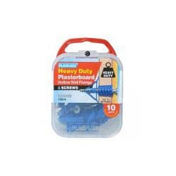 Plasplugs HD Plasterboard Fixings & Screws - 10 Pack