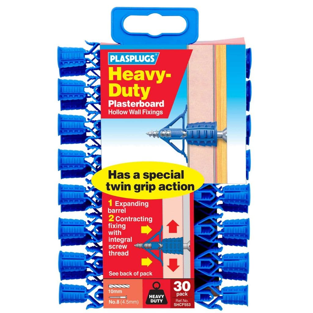 Plasplugs Heavy Duty Plasterboard Fixings - 30 Pack