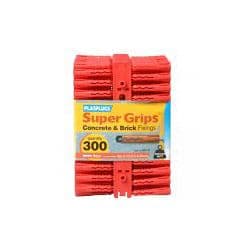 Plasplugs Super Grips Fixings - Red - 300 Pack