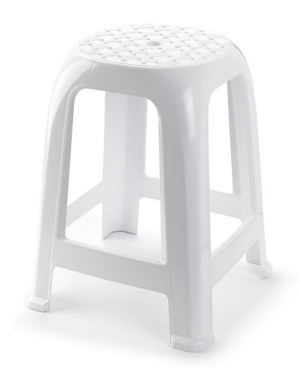 Plasticforte White Stool - 38 x 33cm