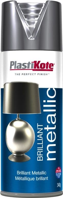 PlastiKote Brilliant Metallic Paint Aerosol - 400ml Silver