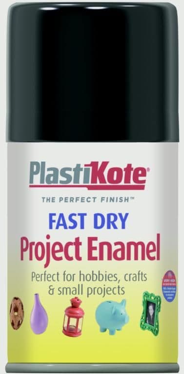 PlastiKote Fast Dry Enamel Aerosol Paint - Gloss Black - 100ml