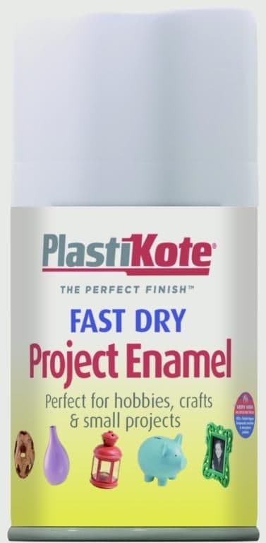 PlastiKote Fast Dry Enamel Aerosol Paint - Matt White - 100ml