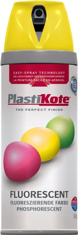 PlastiKote Fluorescent Spray Paint - Yellow - 400ml