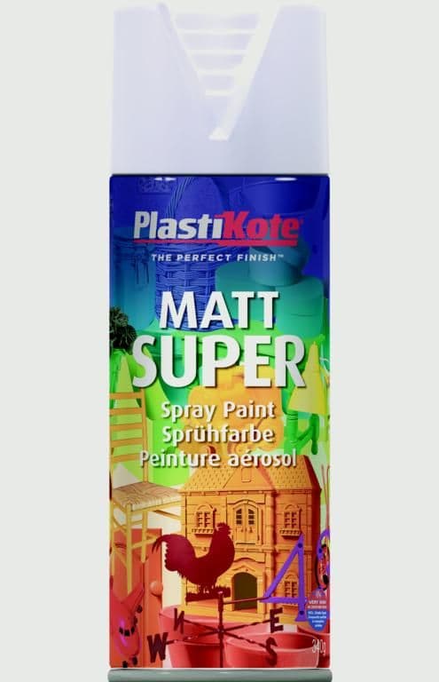 PlastiKote Matt Super Gloss - 400ml Aerosol White