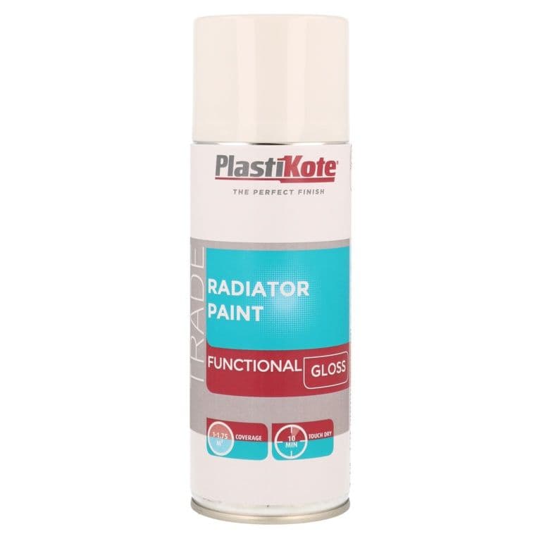 PlastiKote Radiator Spray Paint - 400ml White Gloss