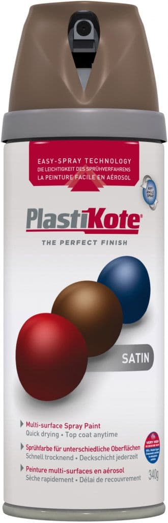 PlastiKote Twist & Spray Paint 400ml - Chocolate Brown Satin