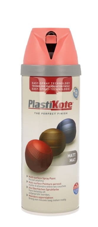 PlastiKote Twist & Spray Paint 400ml - Dusty Coral Matt