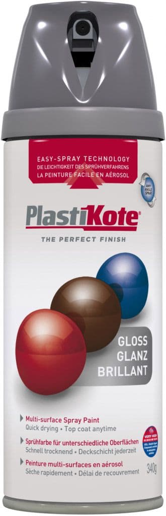 PlastiKote Twist & Spray Paint 400ml - Medium Grey Gloss