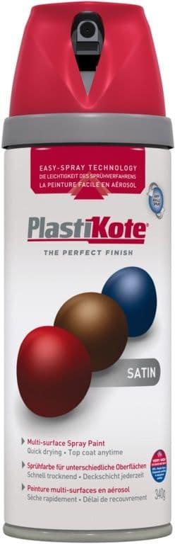 PlastiKote Twist & Spray Paint 400ml - Real Red Satin
