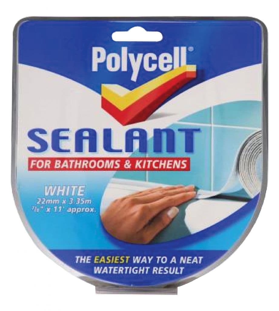 Polycell Sealant Strip Bathroom & Kitchen - White - 22mm x 3.35m