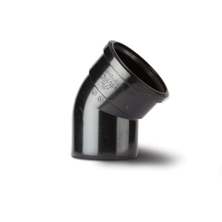 Polypipe Bend (Single Socket) - 4"/110mm Black