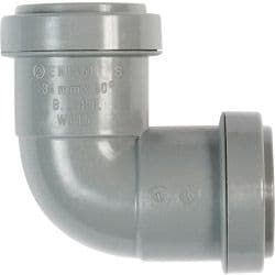 Polypipe Knuckle Bend Push Fit 90 Degrees - 40mm Grey