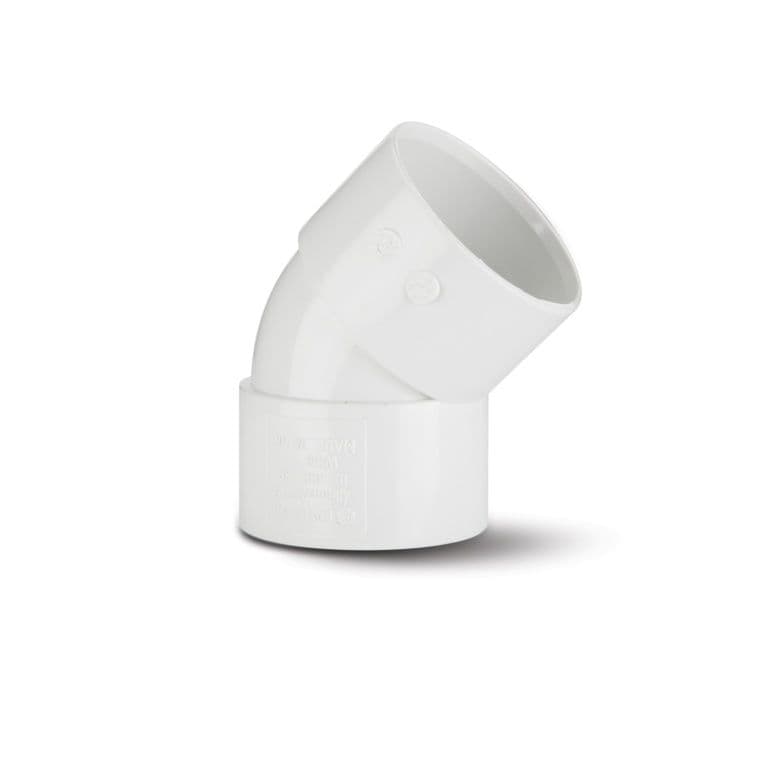 Polypipe Obtuse Bend 45 Degrees - 32mm White