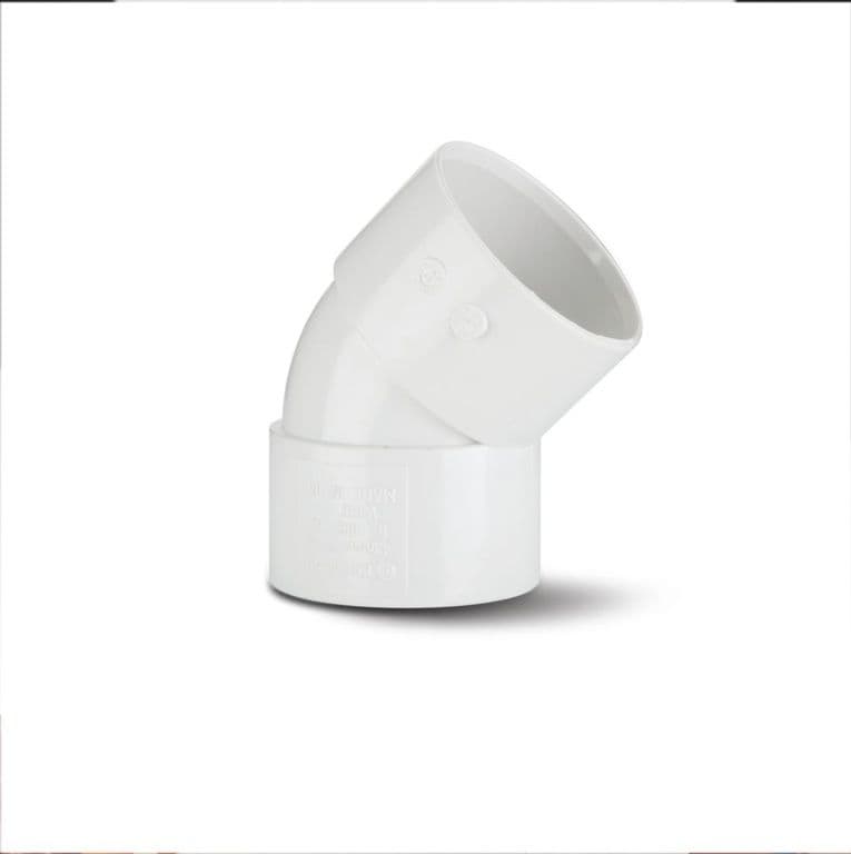 Polypipe Obtuse Bend 45 Degrees - 40mm White