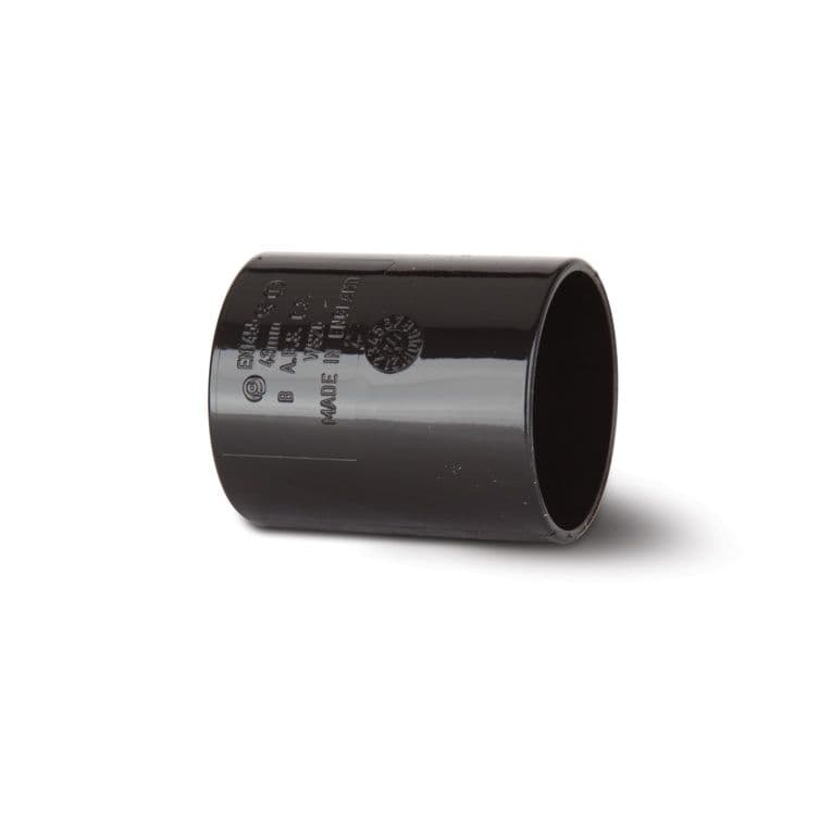 Polypipe Straight Coupling Solvent Weld - 40mm Black