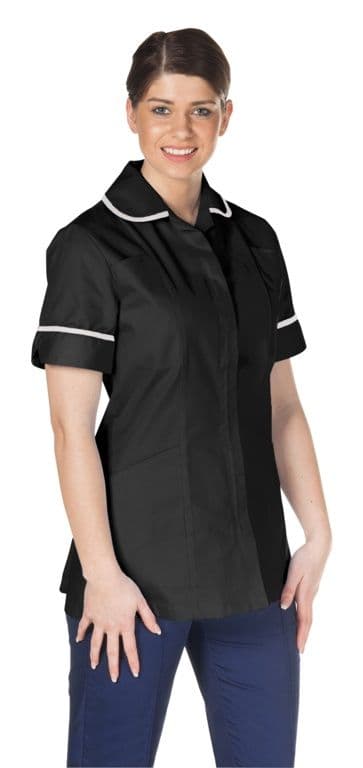 Pr Fabrics Ladies Black Tunic With White Trim - 14