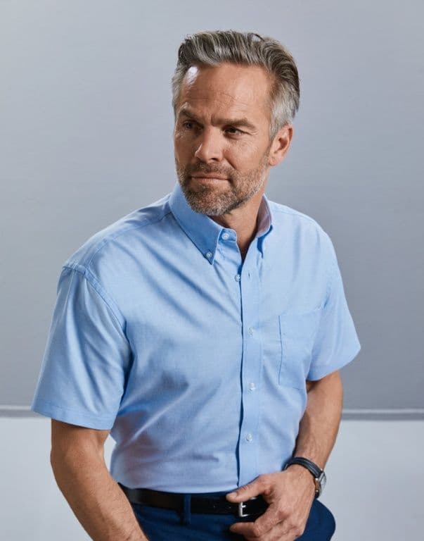 Prestige Mens Short Sleeve Shirt - Black Size 17.5