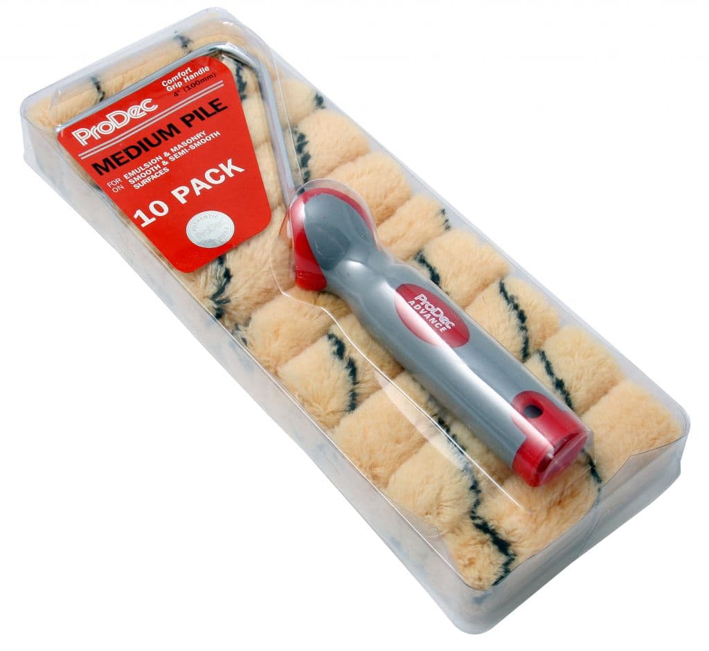 ProDec 4" Medium Pile Mini Roller & Frame - Pack 10