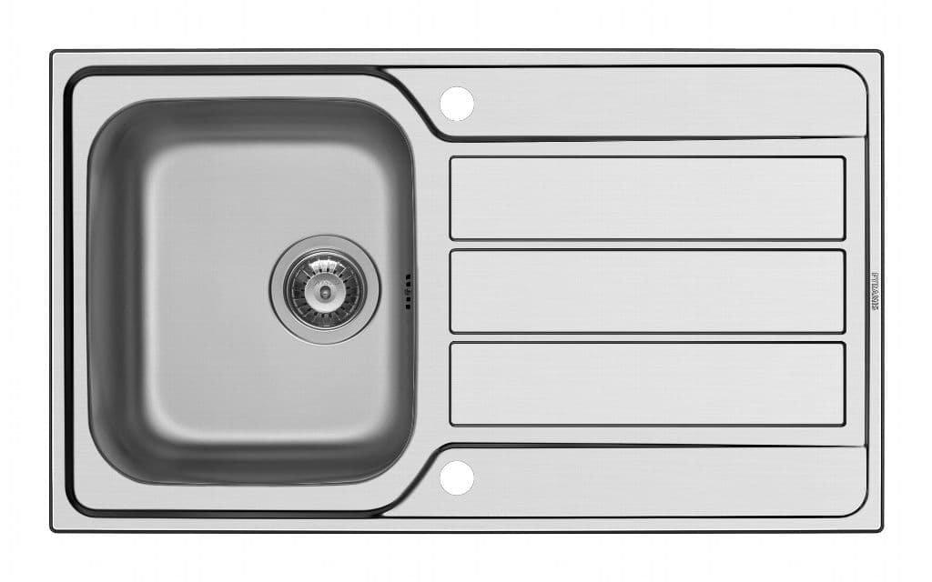 Pyramis Athena Stainless Steel Single Bowl Inset Sink - 860 x 500mm