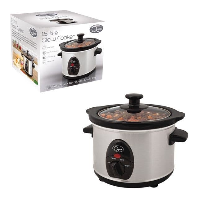 Quest Stainless Steel Slow Cooker - 1.5L