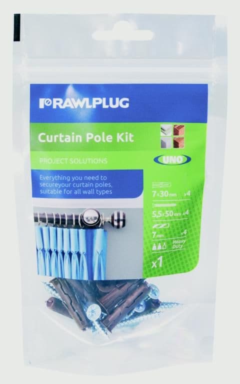 Rawlplug Curtain Pole & Blind Kit