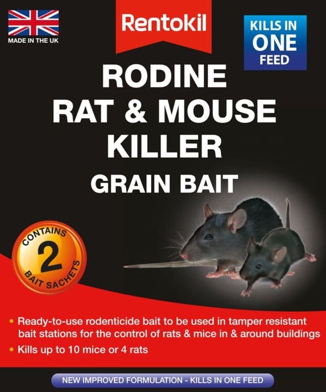 Rentokil Rodine Rat & Mouse Killer Grain Bait - 2 Sachet