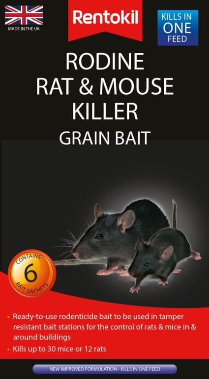 Rentokil Rodine Rat & Mouse Killer Grain Bait - 6 Sachet