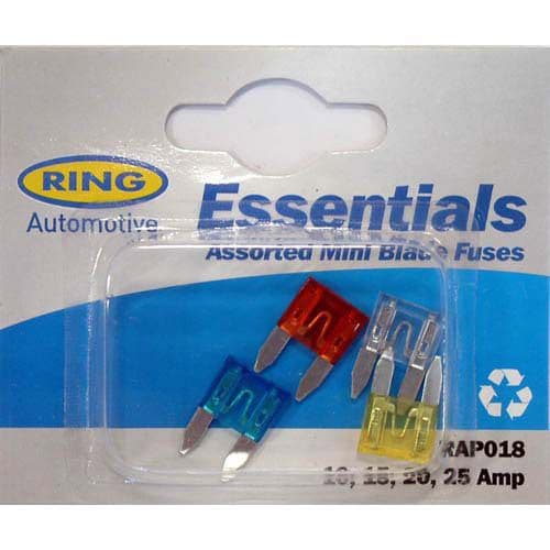 Ring Assorted Mini Blade Fuse - 10, 15, 20, 25 Amp