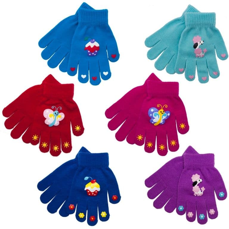 RJM Girls Thermal Magic Gloves - Rubber Print