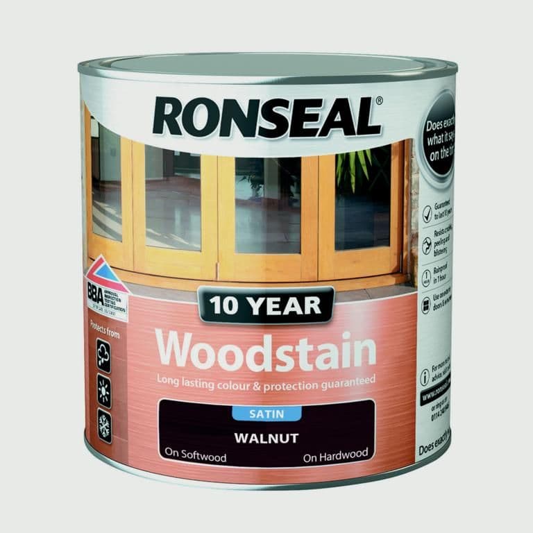 Ronseal 10 Year Woodstain Satin 750ml - Walnut