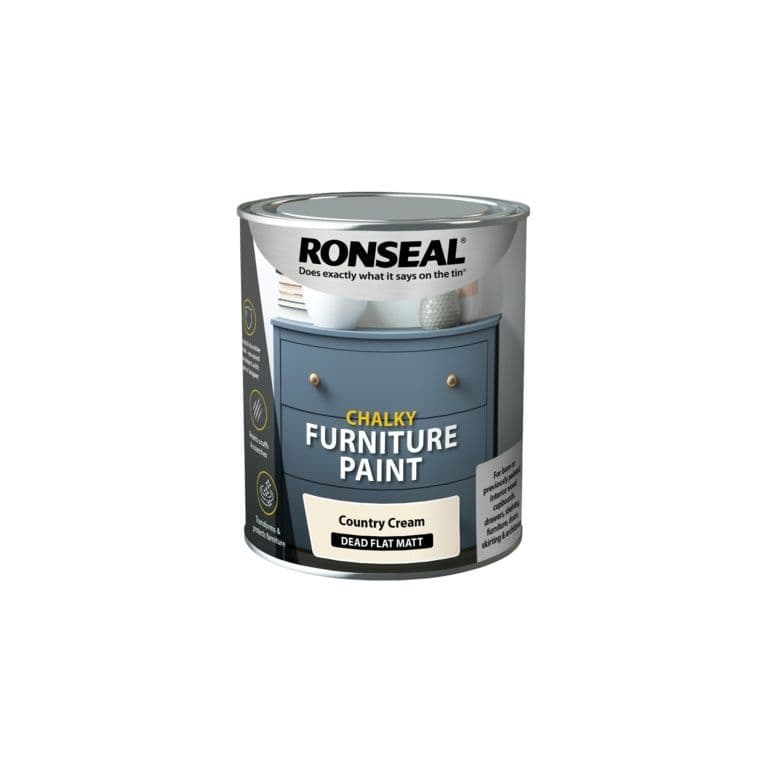 Ronseal Chalky Furniture Paint 750ml - Country Cream