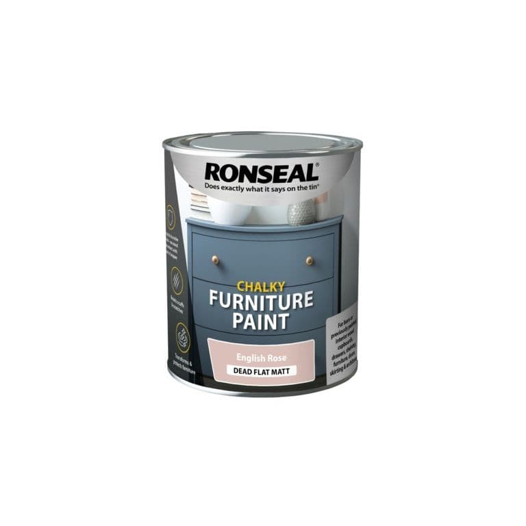 Ronseal Chalky Furniture Paint 750ml - English Rose