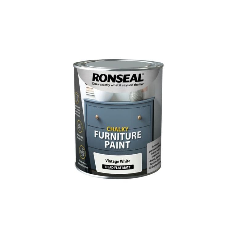 Ronseal Chalky Furniture Paint 750ml - Vintage White