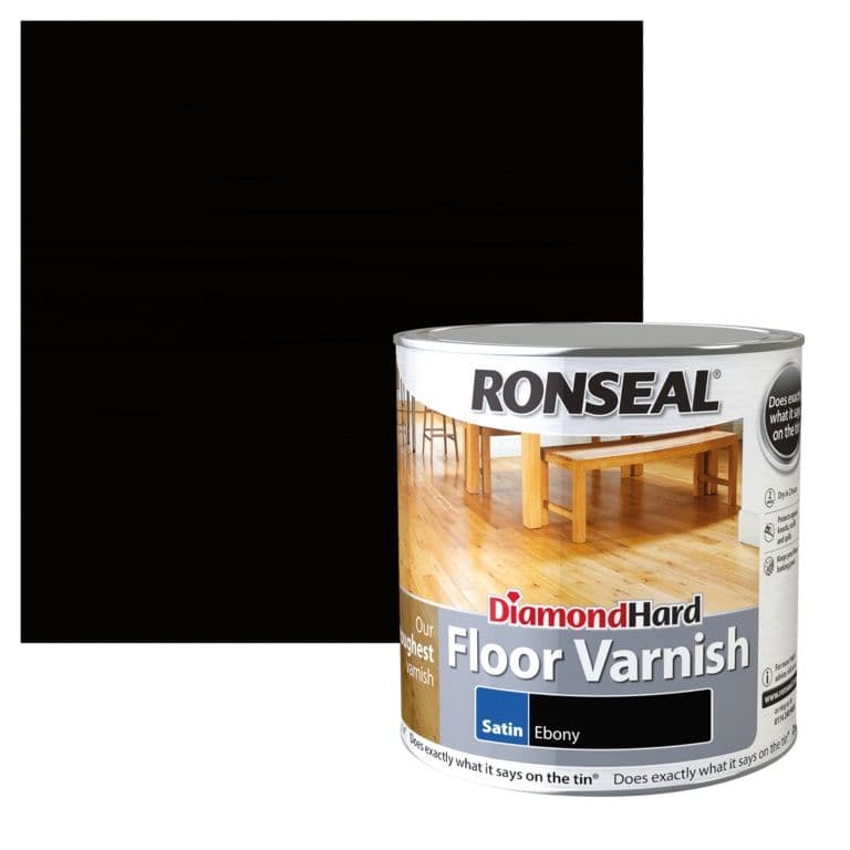 Ronseal Diamond Hard Floor Varnish 2.5L - Satin Ebony