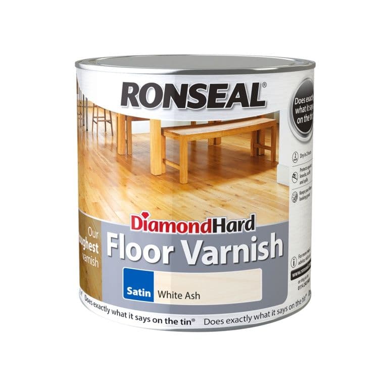Ronseal Diamond Hard Floor Varnish 2.5L - Satin White Ash