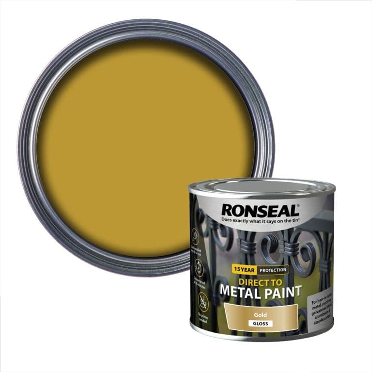 Ronseal Direct To Metal Paint 250ml - Gold Gloss