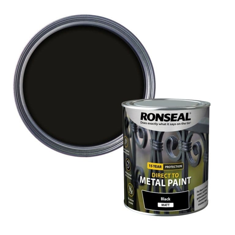 Ronseal Direct To Metal Paint 750ml - Black Matt