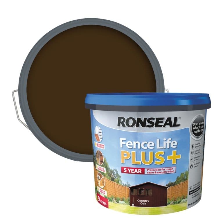 Ronseal Fence Life Plus 9L - Country Oak