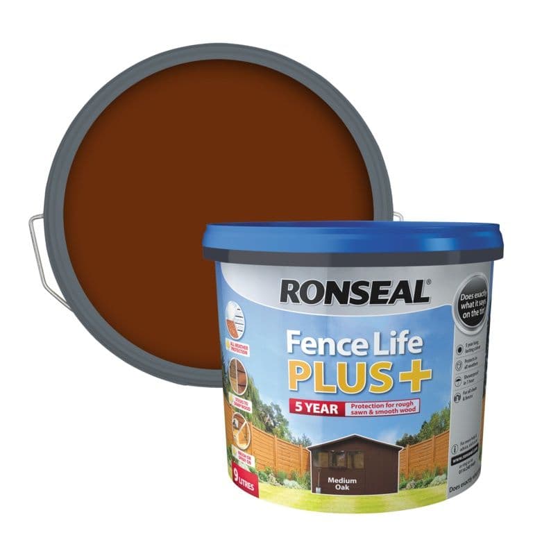 Ronseal Fence Life Plus 9L - Medium Oak