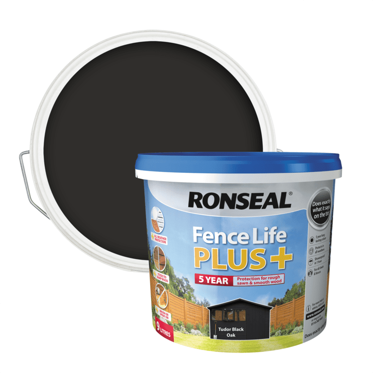 Ronseal Fence Life Plus 9L - Tudor Black Oak