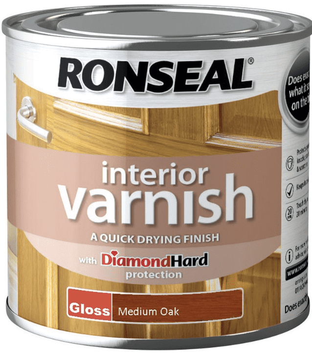 Ronseal Interior Varnish Gloss 250ml - Medium Oak