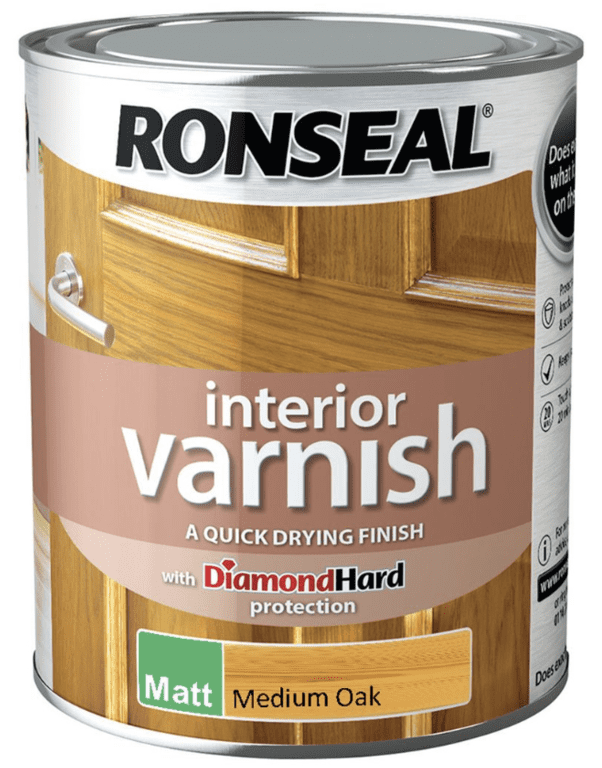Ronseal Interior Varnish Matt 750ml - Medium Oak