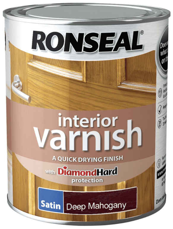 Ronseal Interior Varnish Satin 750ml - Deep Mahogany