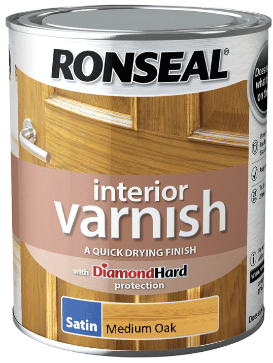 Ronseal Interior Varnish Satin 750ml - Medium Oak