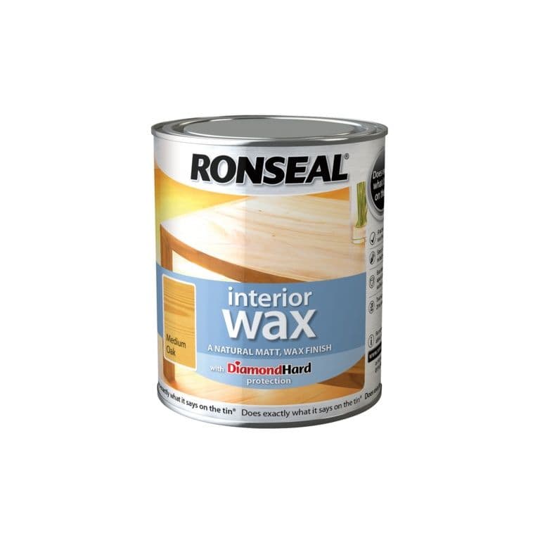 Ronseal Interior Wax Matt 750ml - Medium Oak