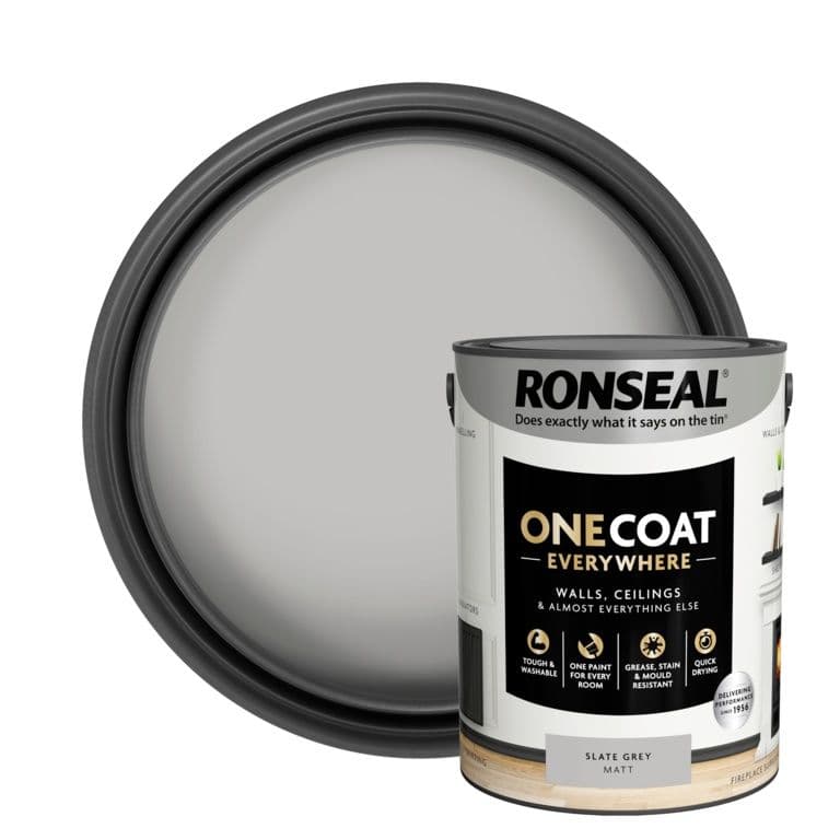 Ronseal One Coat Everywhere Matt Paint 5L - Slate Grey
