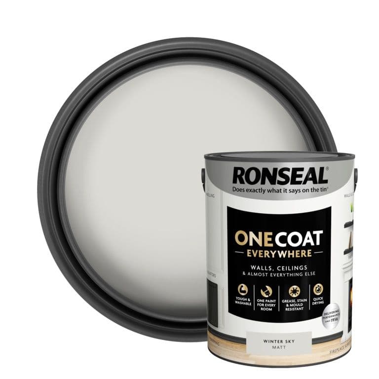 Ronseal One Coat Everywhere Matt Paint 5L - Winter Sky