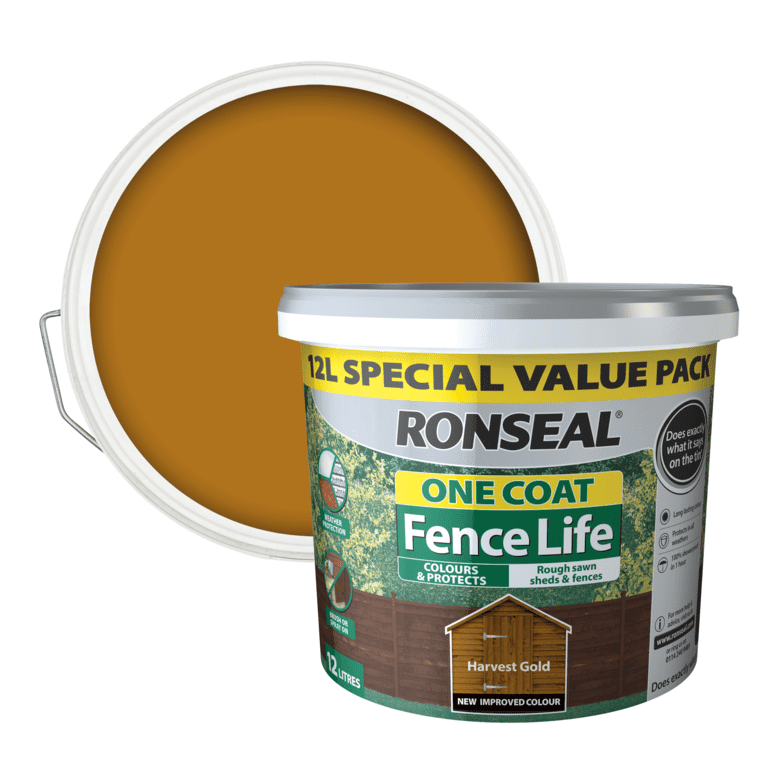 Ronseal One Coat Fence Life 12L - Harvest Gold