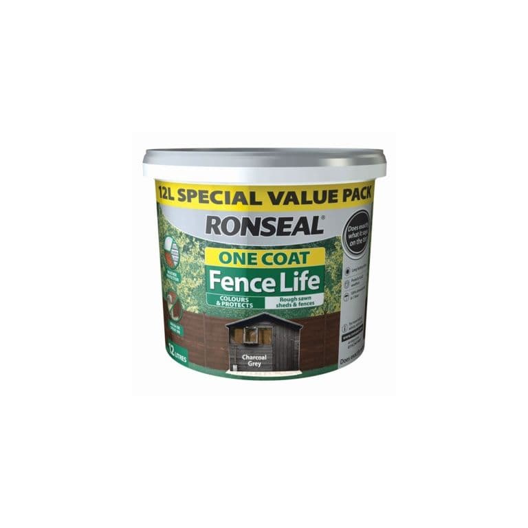 Ronseal One Coat Fencelife 12L - Charcoal
